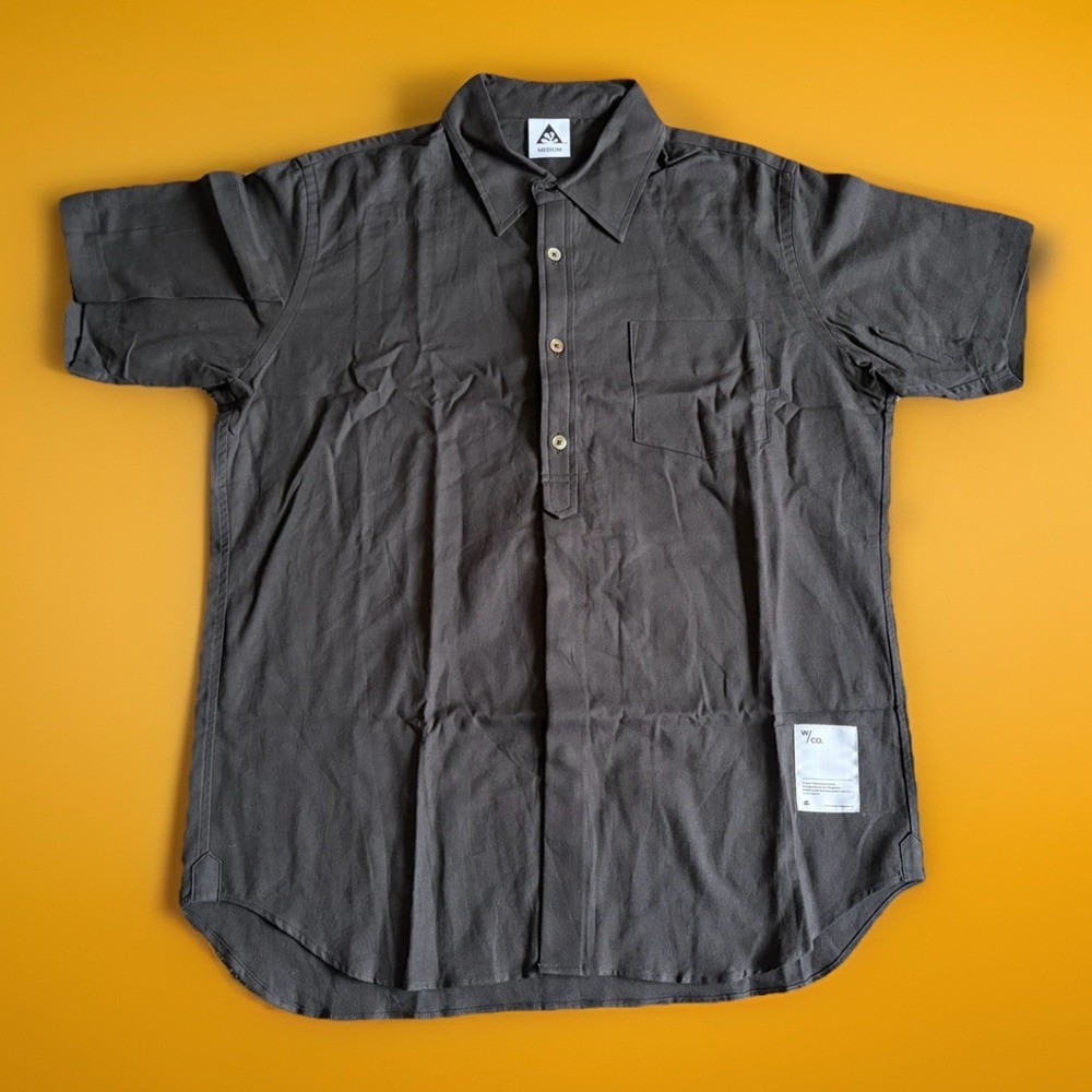 Wasted Collective Button Up Short Black Short Sleeve‎ Medium Japan Made